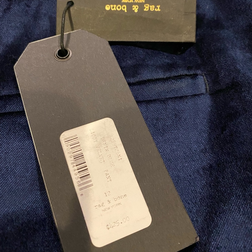 rag & bone crop velvet trouser. Size 12. NWT - Picture 10 of 10
